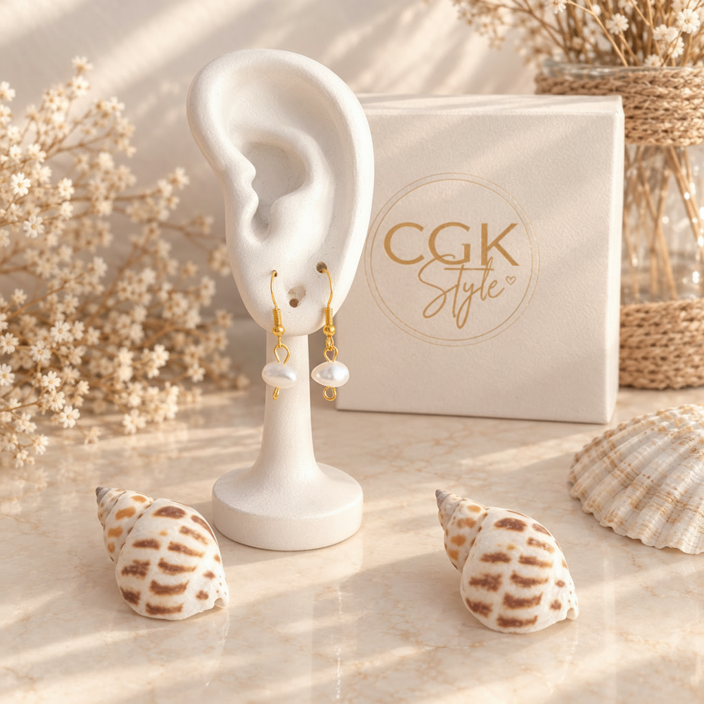 Pendientes Perla Estilo Editorial CGK Style