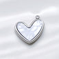 Charm corazón blanco- plata