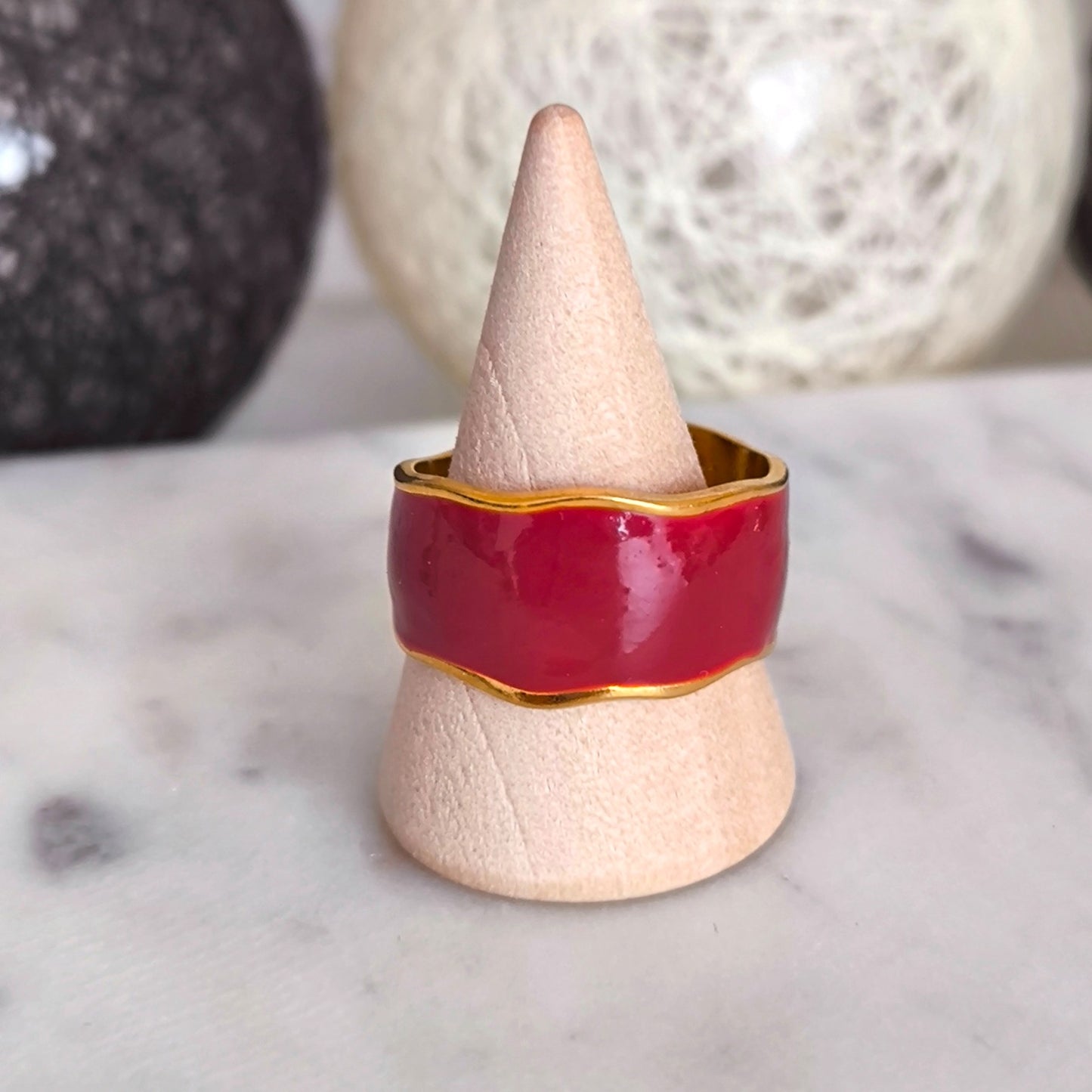 Anillo Esmalte Rojizo