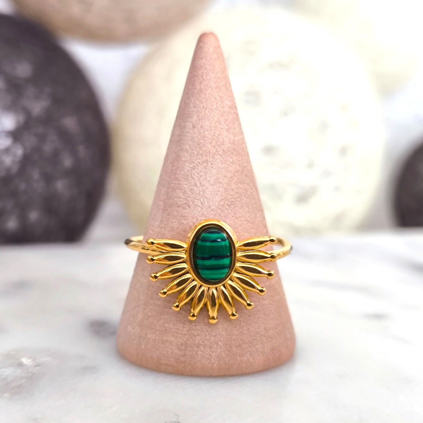 Anillo Egipcio Piedra Verde