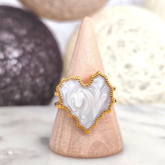 Anillo Corazón Blanco