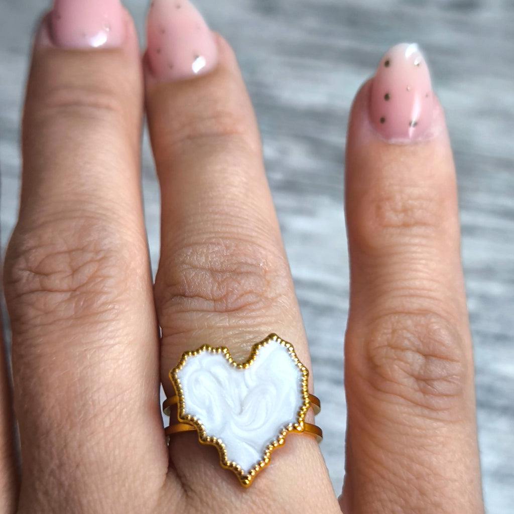 Anillo Amarante Blanco Cœur