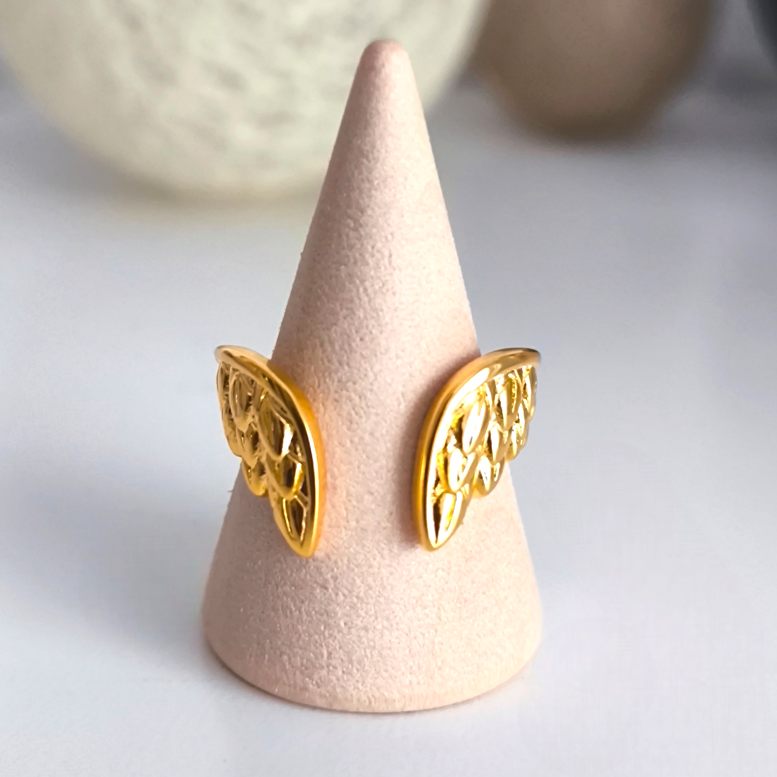 Anillo Abierto Alas Doradas