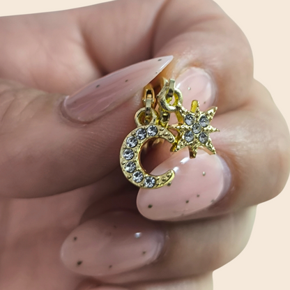 Aretes Aro Estrella & Luna