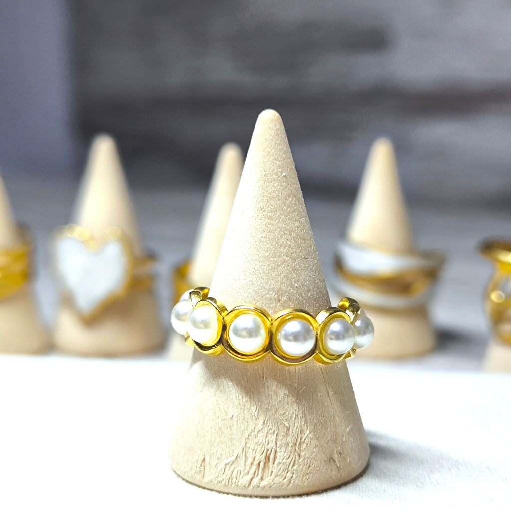 WAVE PEARL — Anillo Ondas con Perla