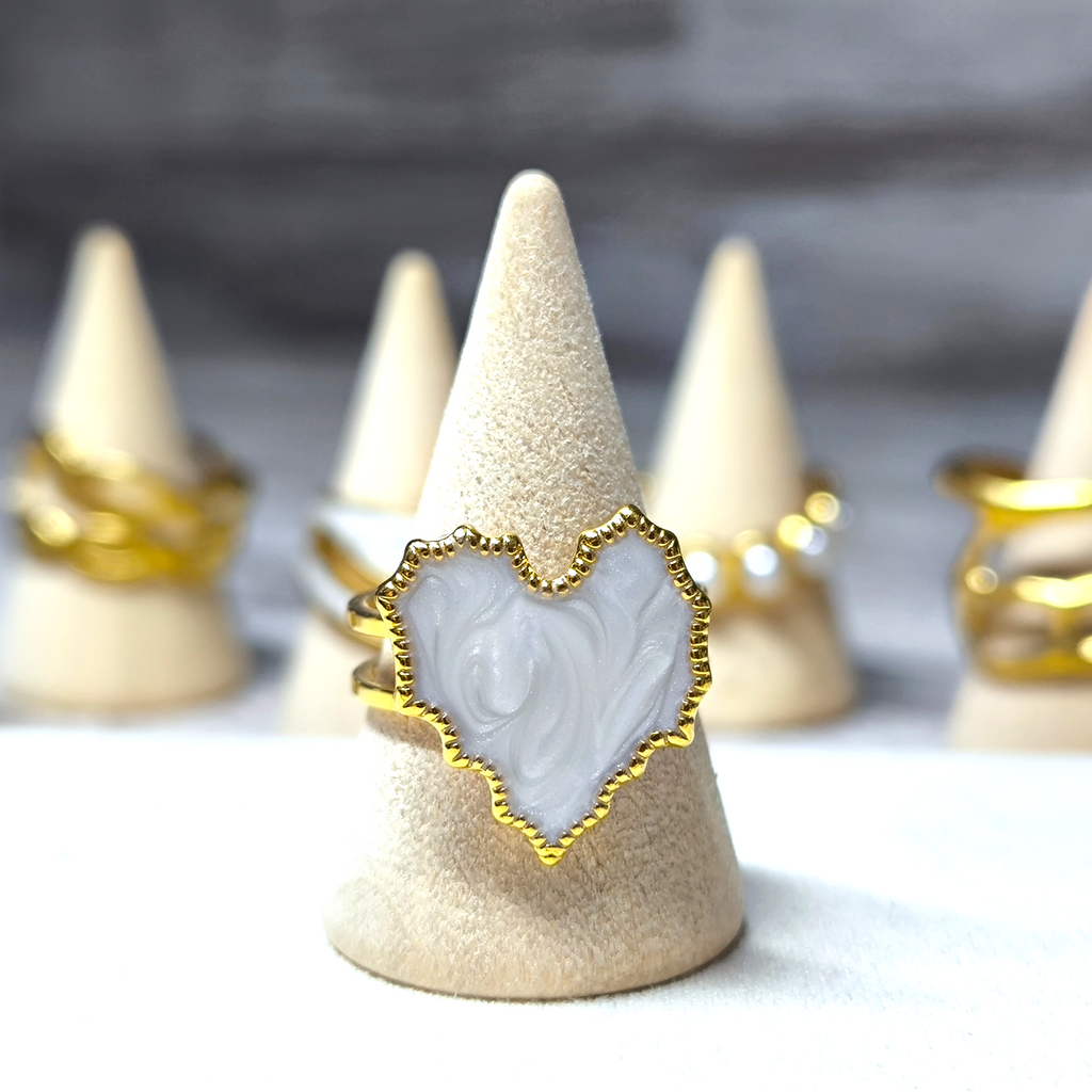 Anillo Abstracta Blanco Cœur