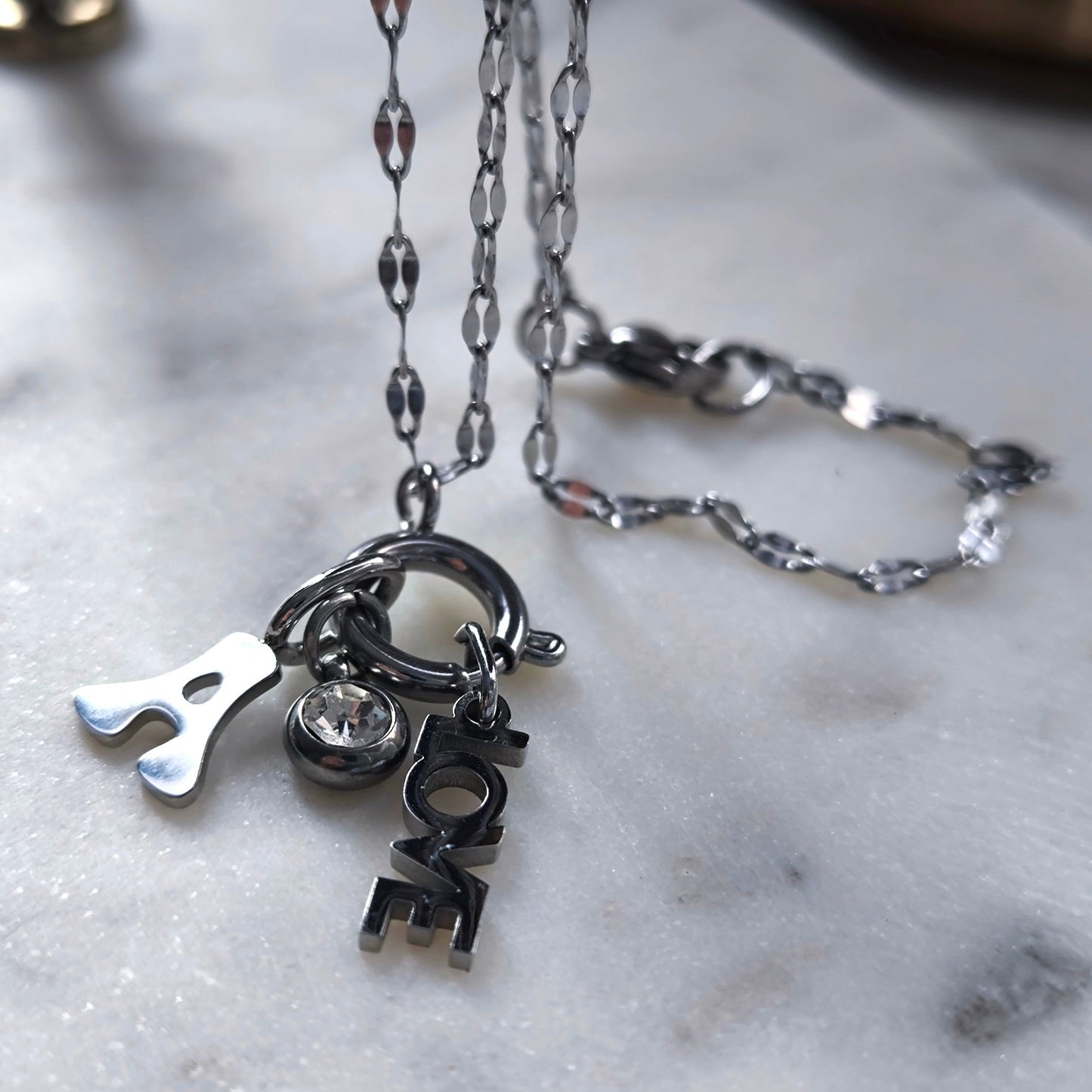 Colgante Inicial Heart Plata