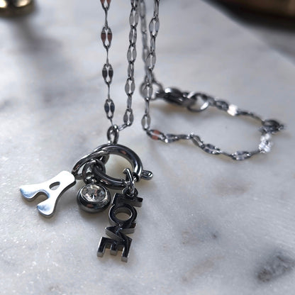 Colgante Inicial Heart Plata