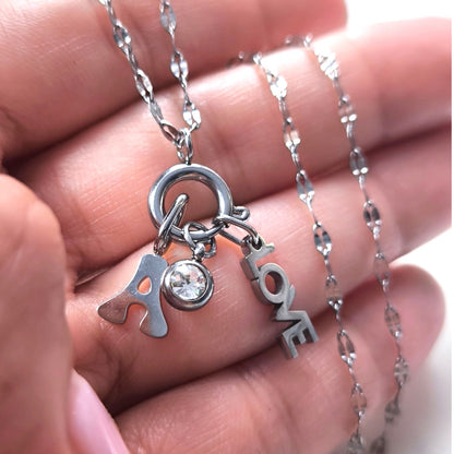 Colgante Inicial Heart Plata