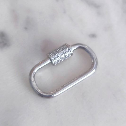 Hebilla ovalada plata circonita