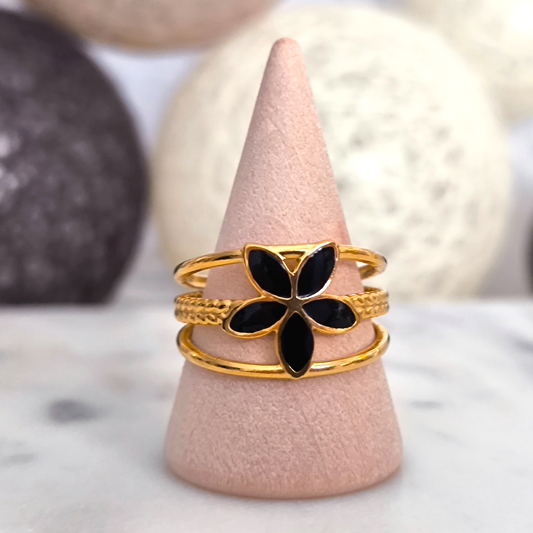 Anillo Flor Negra