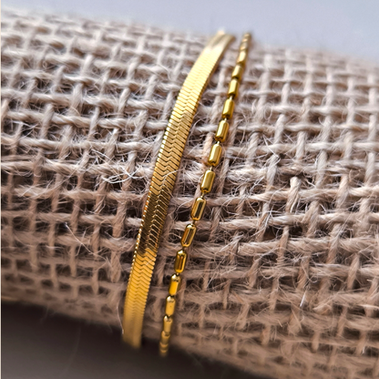 Pulsera Serpiente Dorado Doble