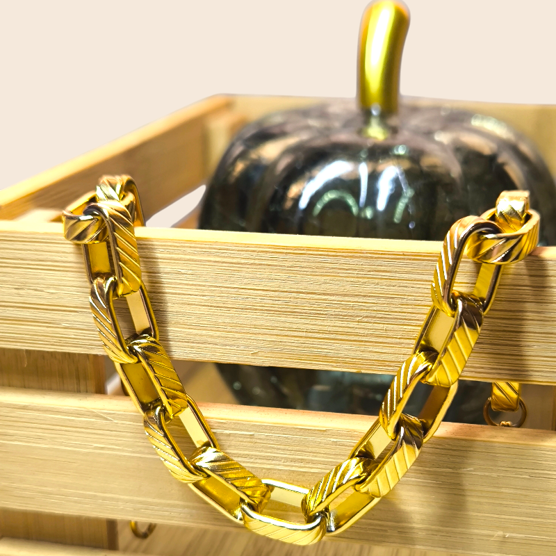 PULSERA BOLD HEART-CHAPADO ORO