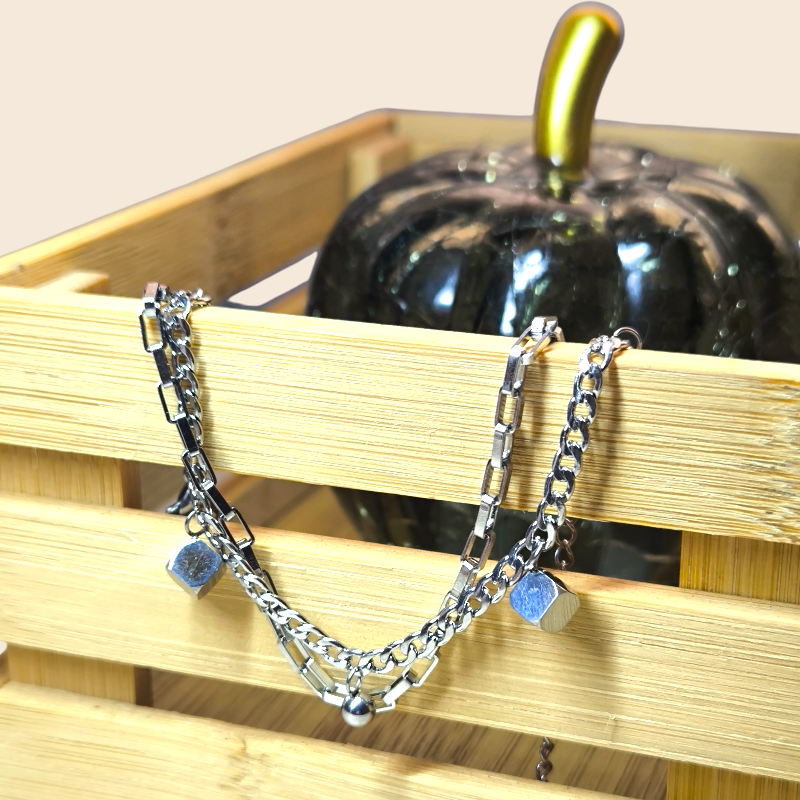 PULSERA GOLDEN LAYERS-TITANIO PLATA