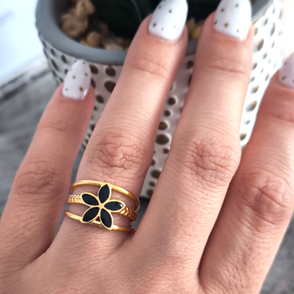 Anillo Flor Negra