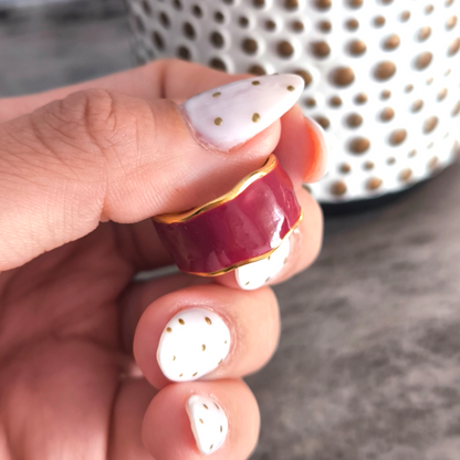 Anillo Abierto Vintage Francés en Acero de Titanio Platinado Dorado Antirrosa – Estilo Atemporal y Sofisticado