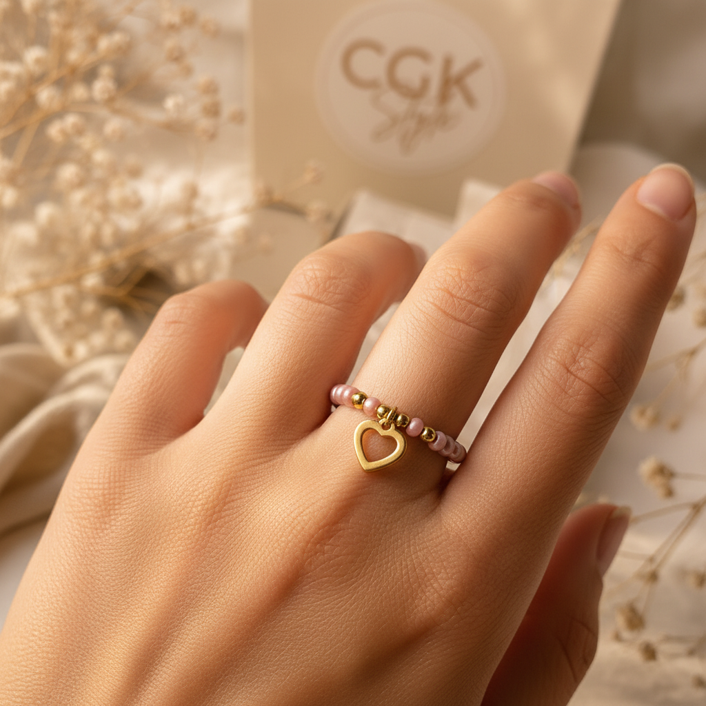 CGK Style – Anillo Rosa Palo Dedo