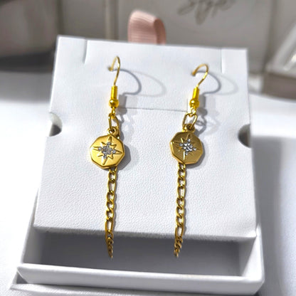 Pendientes Estrella Brújula Dangle